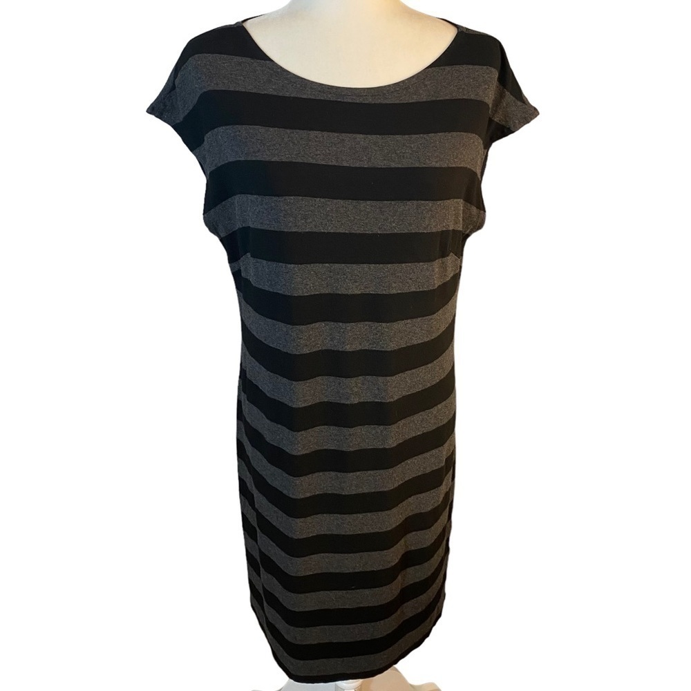 Marimekko viscose blend gray/black striped dress